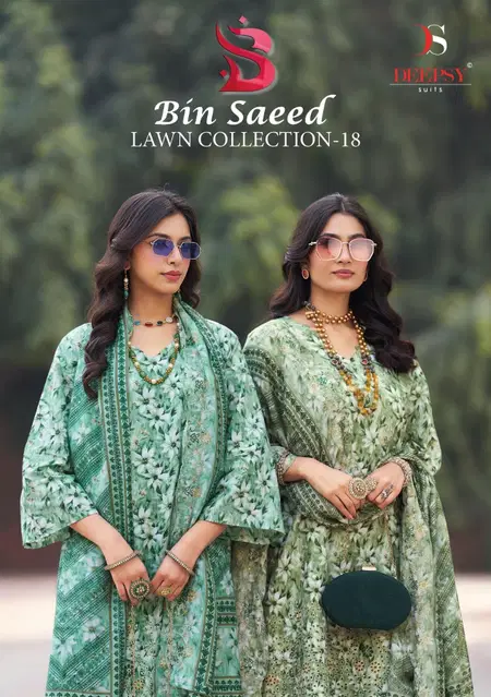 Bin Saeed Vol 18 By Deepsy Cotton Pakistani Dress Material Wholesale Market In Surat